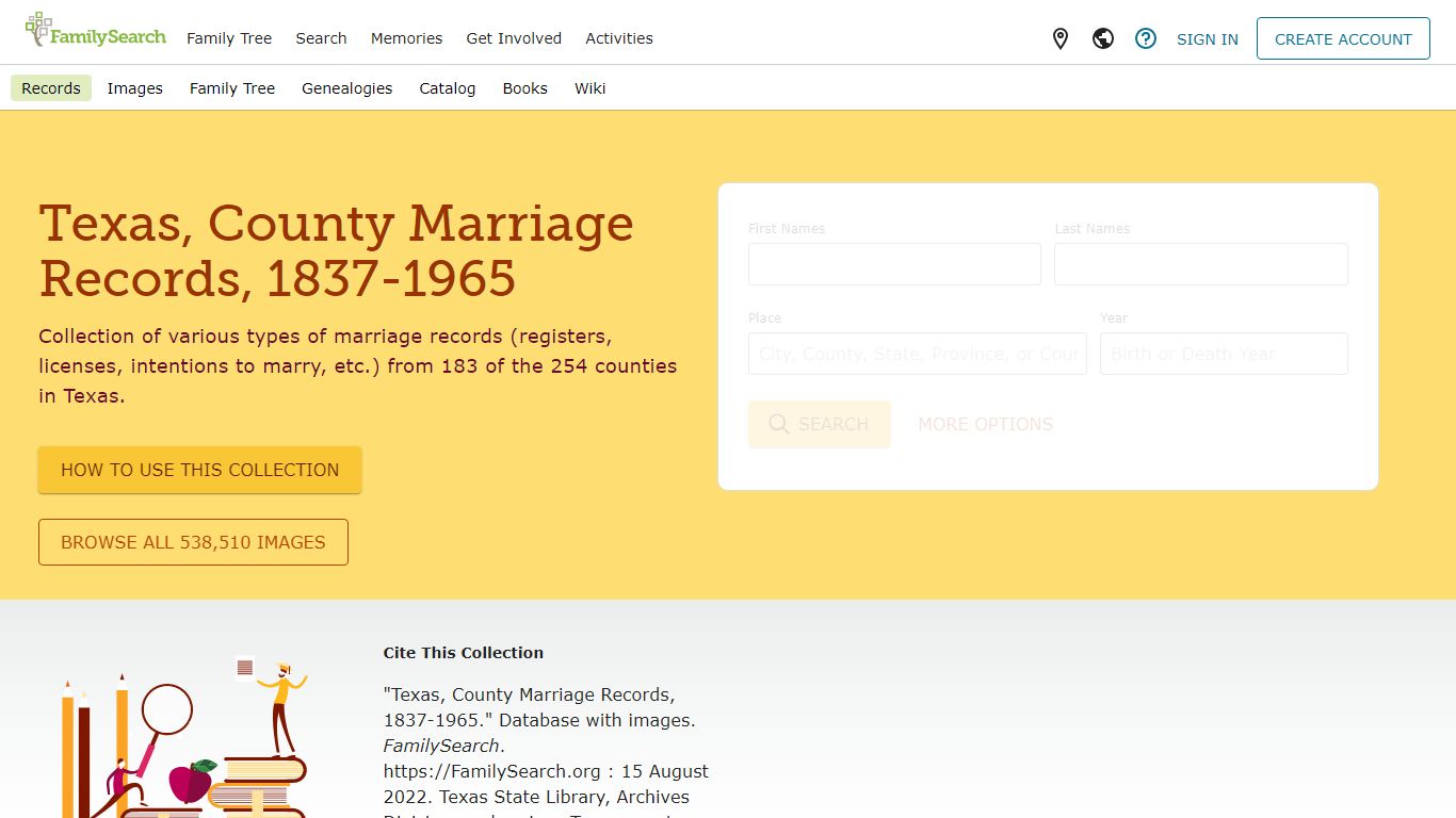 Texas, County Marriage Records, 1837-1965 • FamilySearch